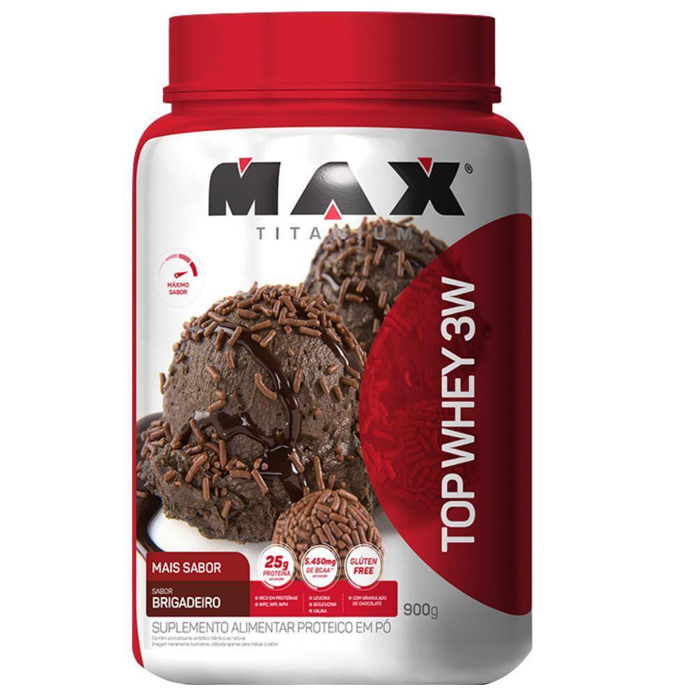 Top Whey Mais Sabor 900g Brigadeiro Max Titanium