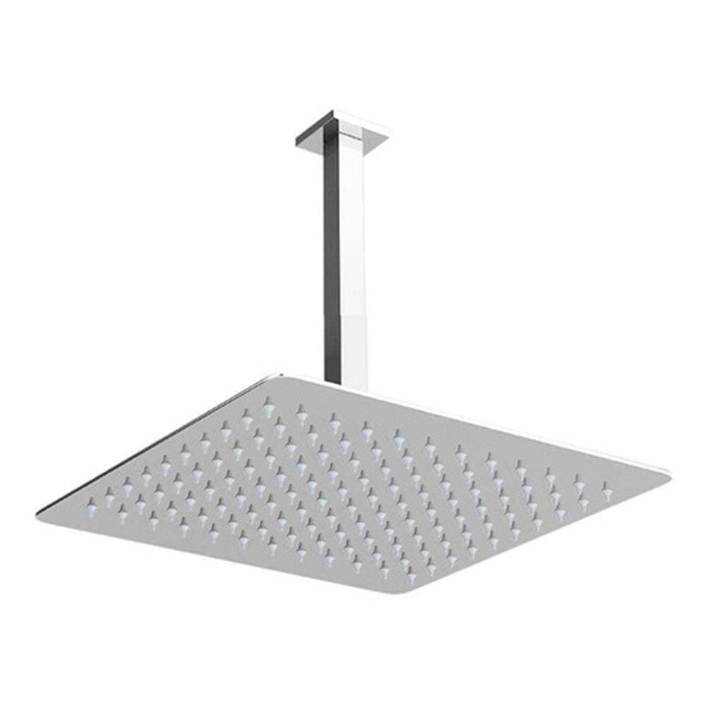 Ducha Chuveiro Slim Quadrado Metal 20X20Cm Com Braço De Teto