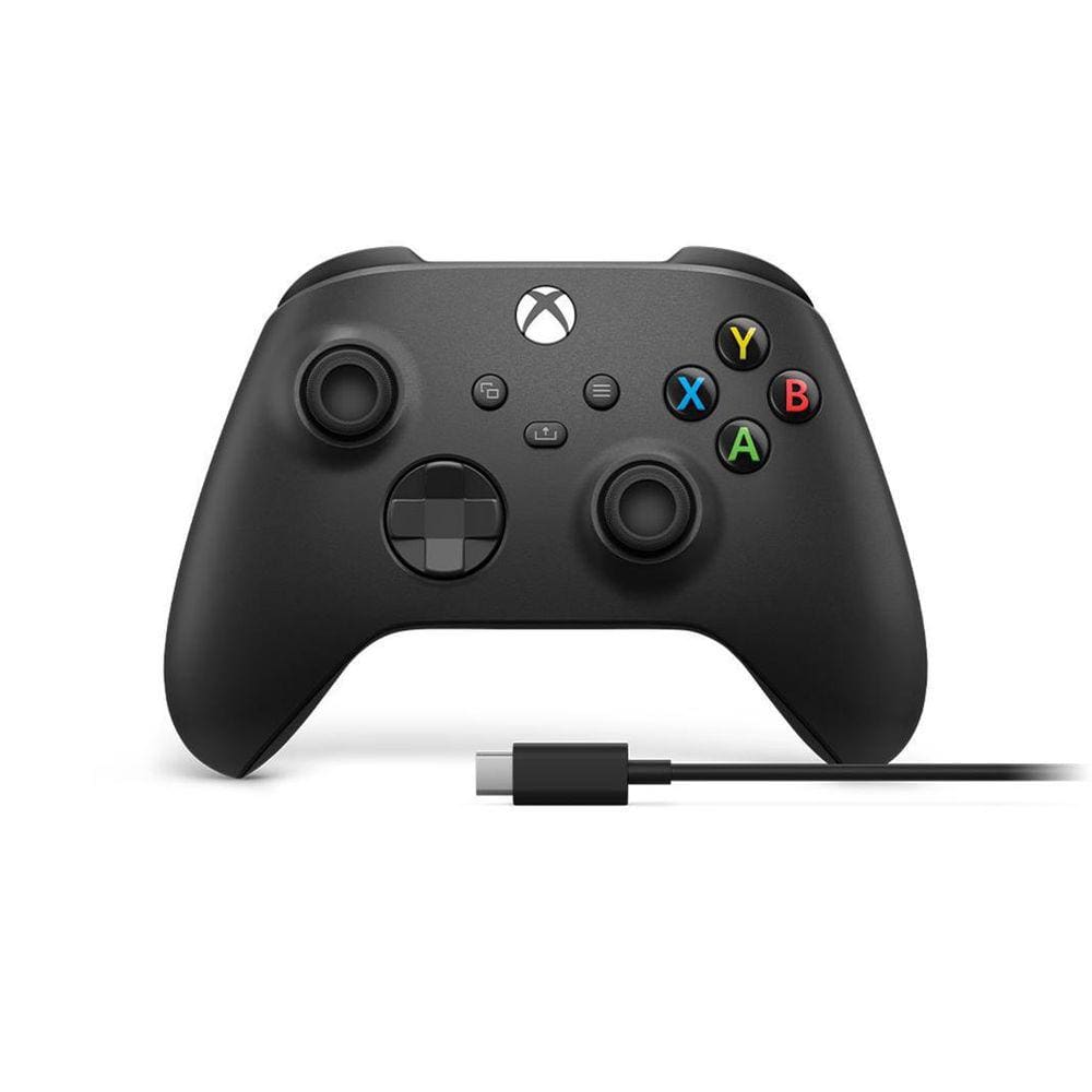 Controle Sem Fio Xbox Series X|S E Cabo Usb-C Carbon Black