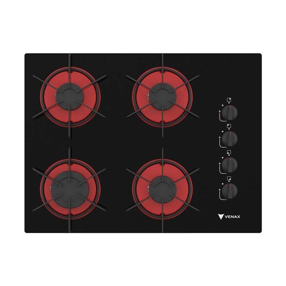 Cooktop 4 bocas electrolux preto a gas glp gc58vcooktop 4 bocas