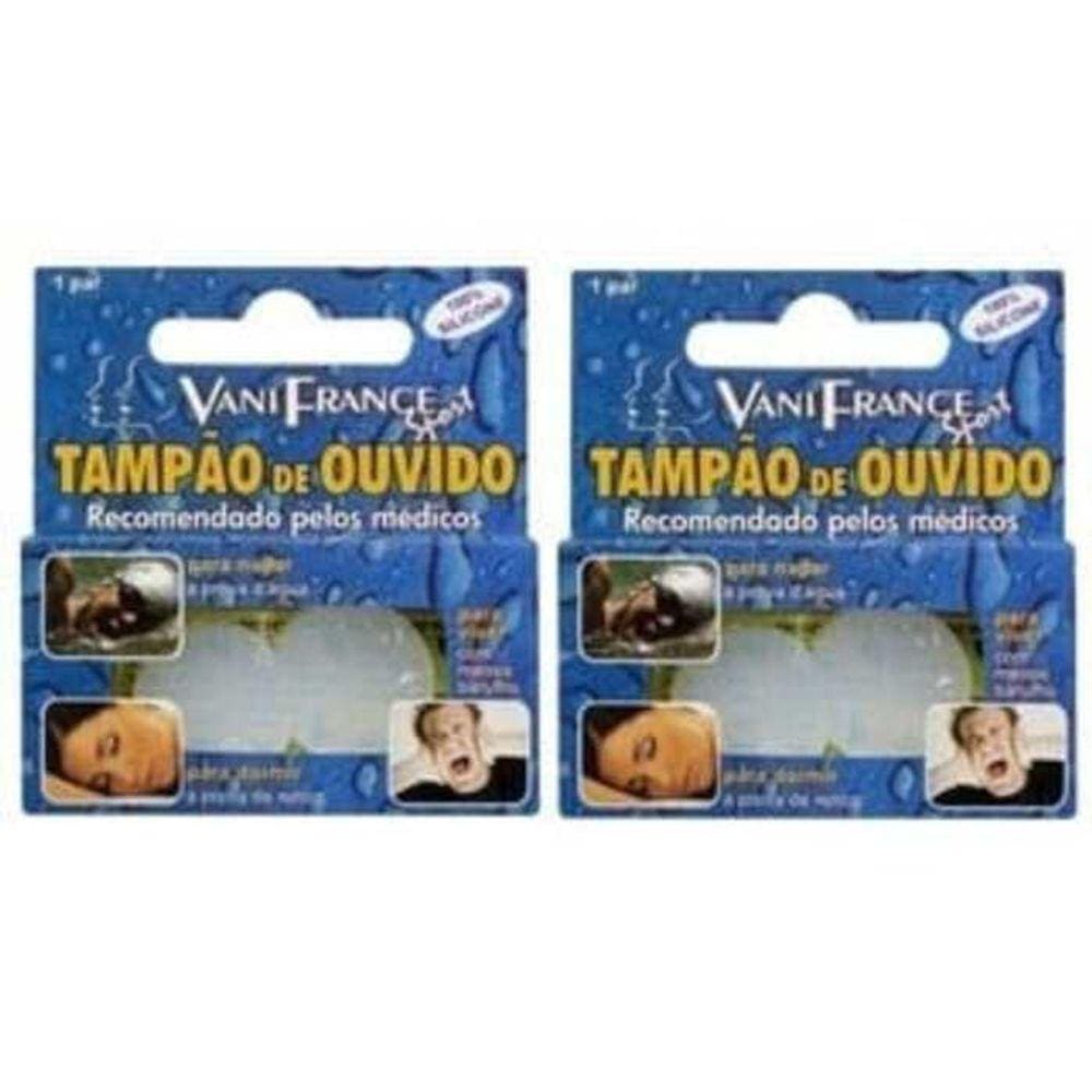 Tampão De Ouvido 100% Silicone Para Nadar Dormir 2 Pares