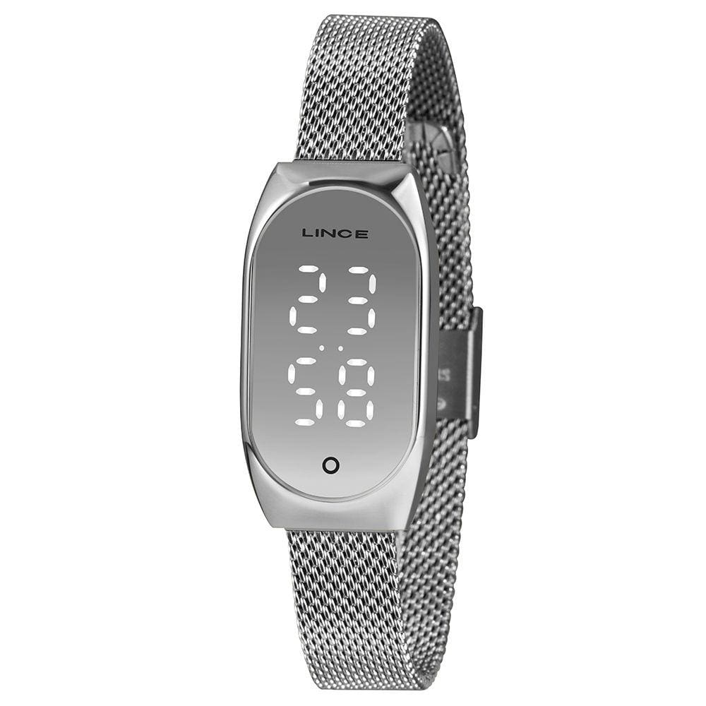Relógio Feminino Lince Digital LDM4706L SXSX Aço Mesh Prata