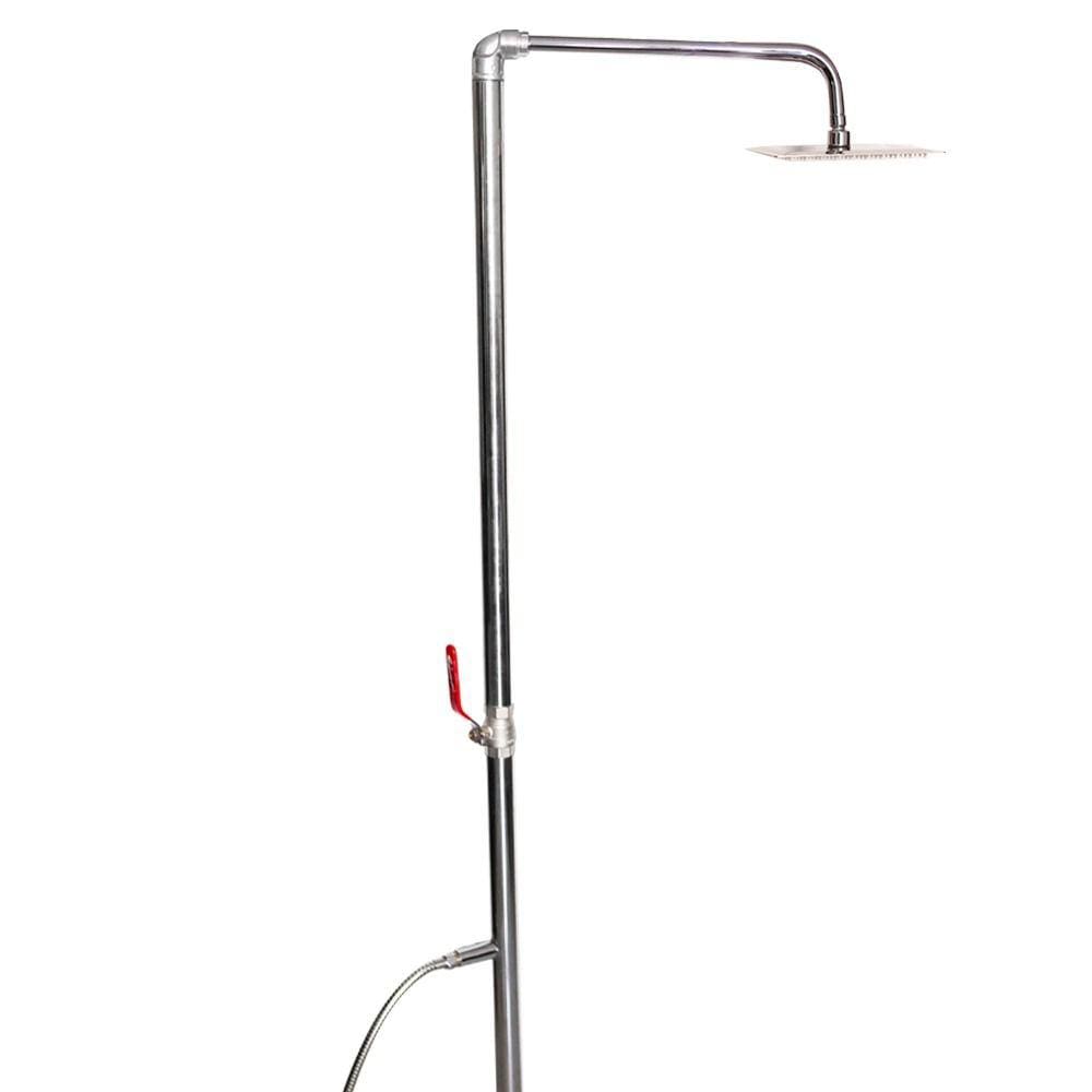 Chuveiro inox para área externa com ducha redonda em inox