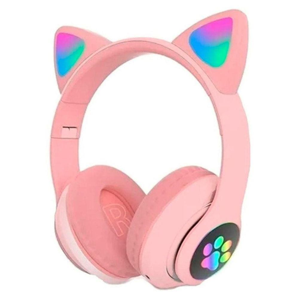 Headset Orelha De Gatinho Fone De Ouvido Rosa B2W