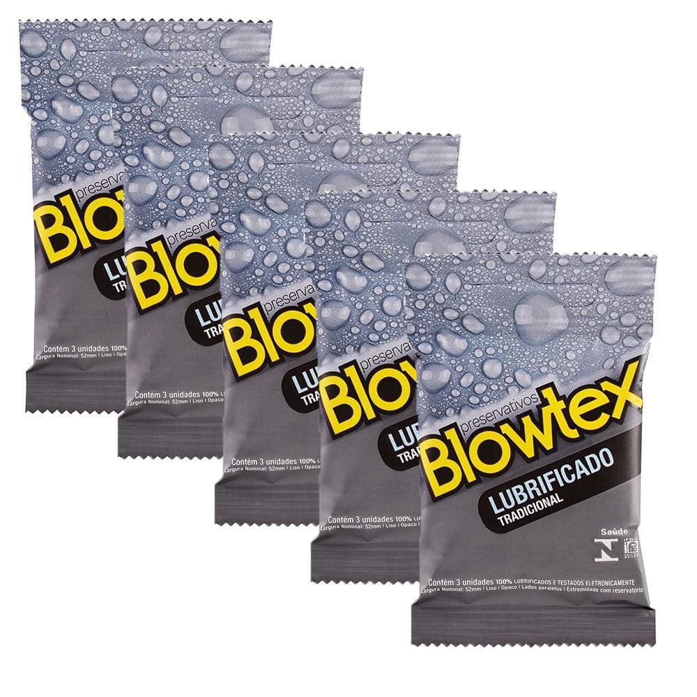 Kit 5 Pacotes Preservativo Blowtex Lubrificado  C/ 3 Unidades Cada