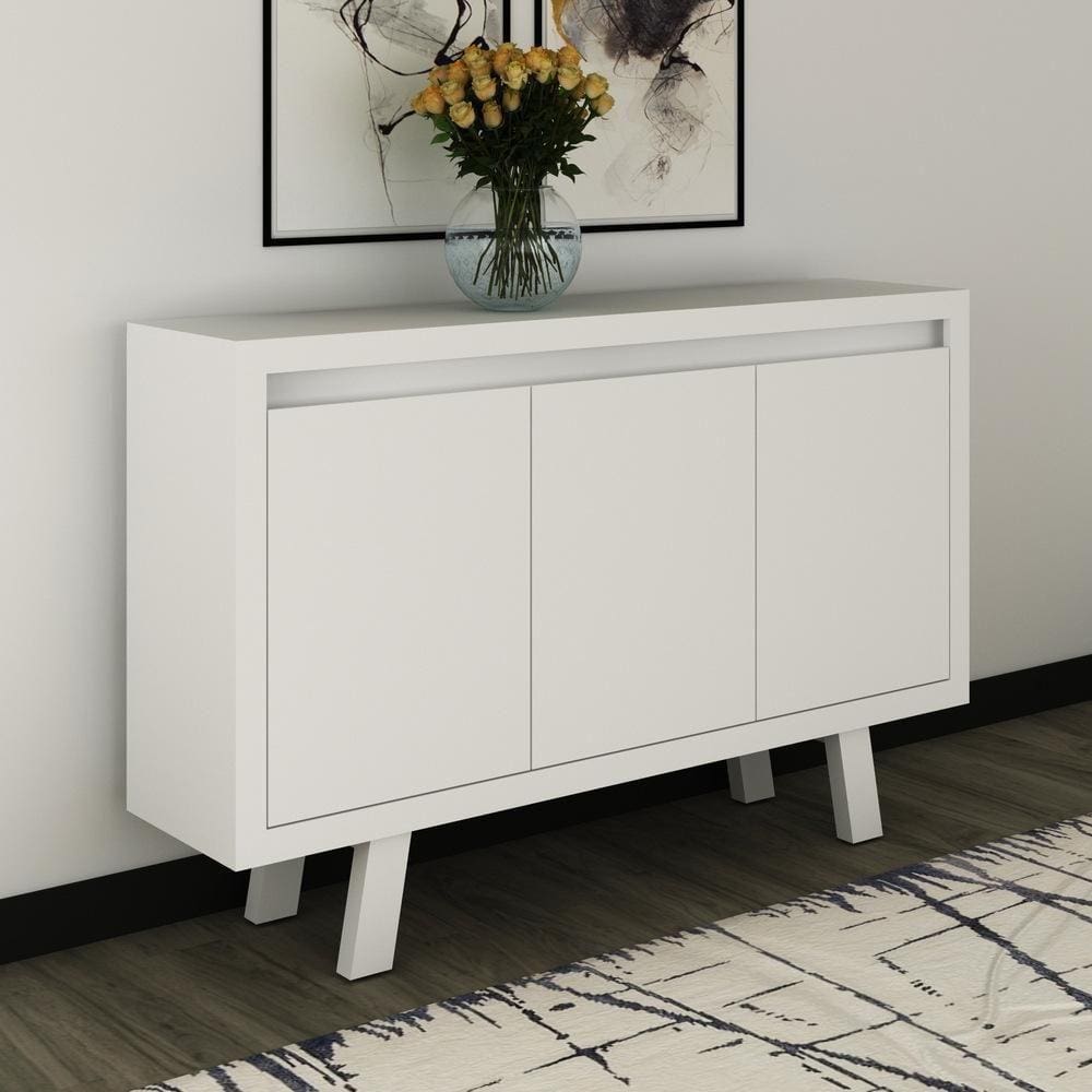 Balcão Escritório Com 3 Portas Multimóveis Cr25028 Branco
