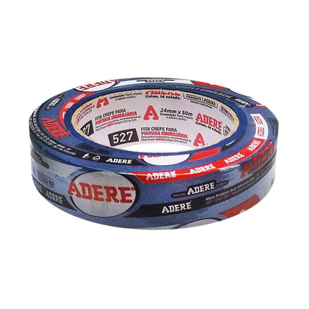 Fita Crepe Azul Pintura Imobiliária 50M 527 Adere
