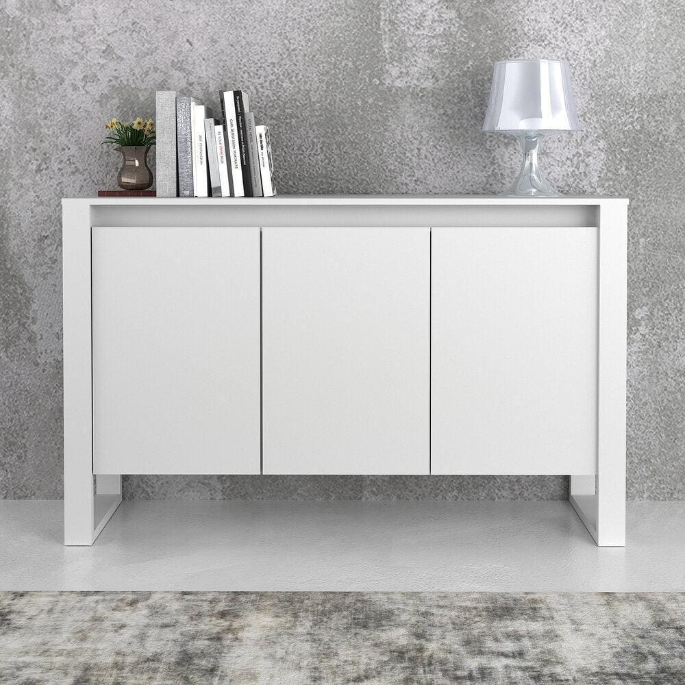 Balcão Escritório Com 3 Portas Multimóveis Cr25044 Branco