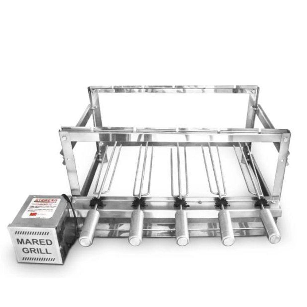 Churrasqueira Giratória Elétrica Mared 5 Espetos Inox Bivolt