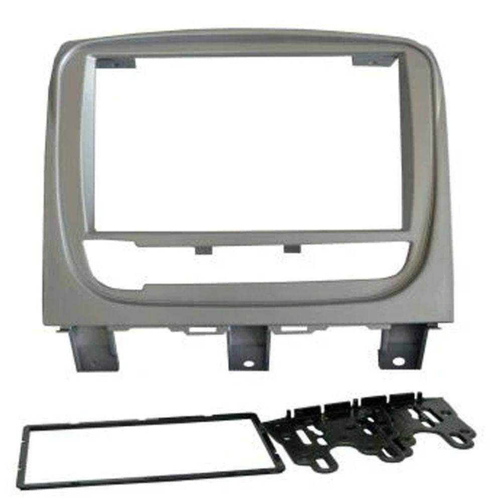 Moldura 2 Din Fiat Strada / Palio Weekend Prata