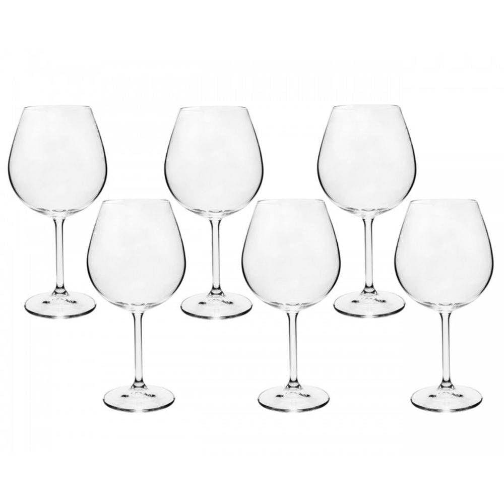 Taça Vinho Bordeaux Bohemia Cristal titânio 650ml 6 Peças