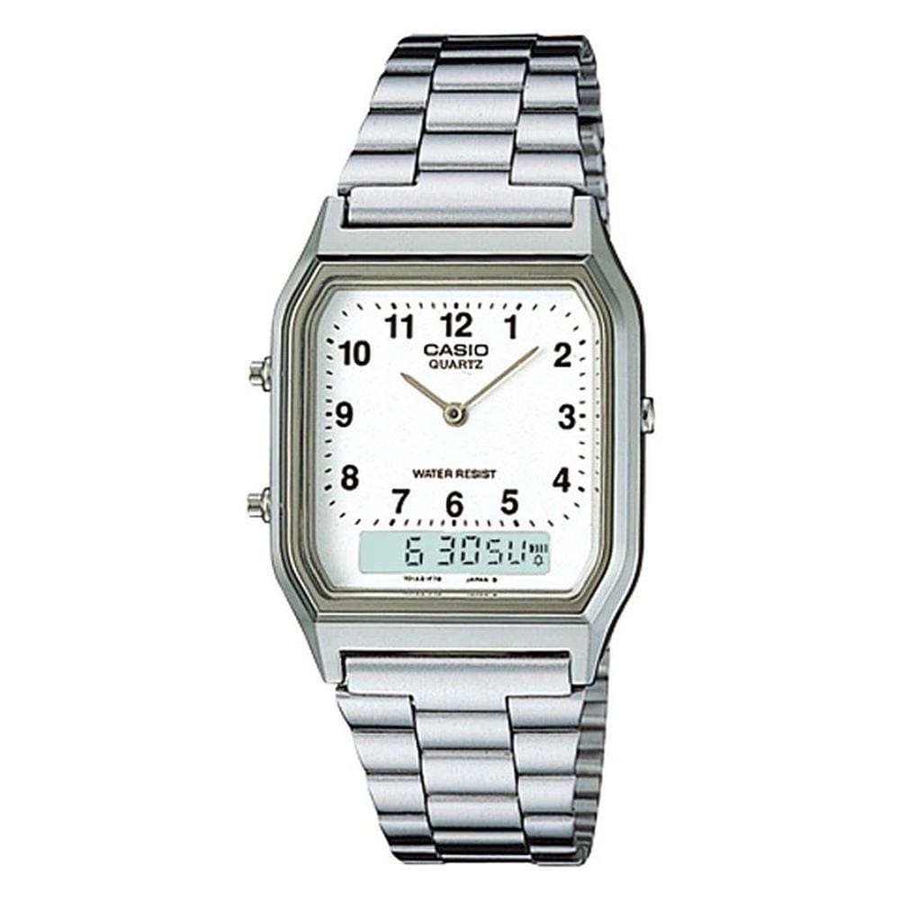 Relógio de Pulso Unissex Analógico Casio Vintage Prata Masculino Digital Feminino Dourado AQ-230