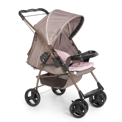 imagem-Carrinho Milano Rev Ii Cappuccino Rosa 0 A 15 Kg Galzerano