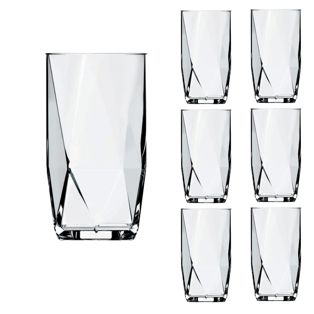 kit 6 Copos De Vidro Lond Drink 360ML Topazio Transparente