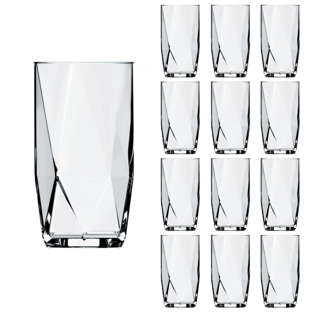 kit 12 Copos De Vidro Lond Drink 360ML Topazio Transparente
