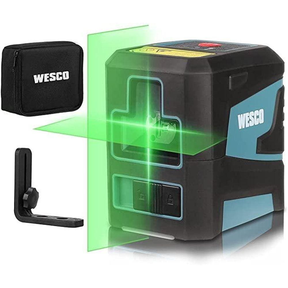 Nível Laser Linha Cruzada Verde Ws8915K Wesco C/Suporte