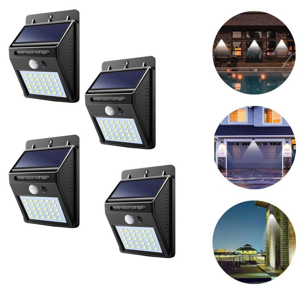 Kit 4 Luminária Lâmpada Arandela Solar 30 Leds 6W Sensor