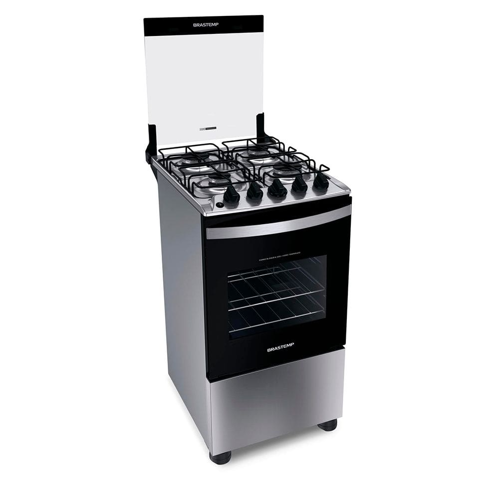 Fogão 4 Bocas a Gás Brastemp BFO4NBRUNA com Acendimento Automático Inox Bivolt