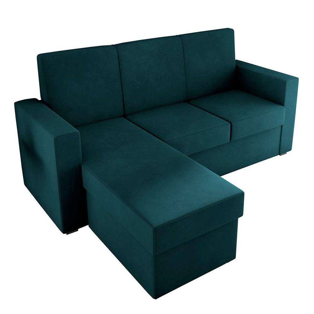 Sofa azul petroleo 3 lugares Extra