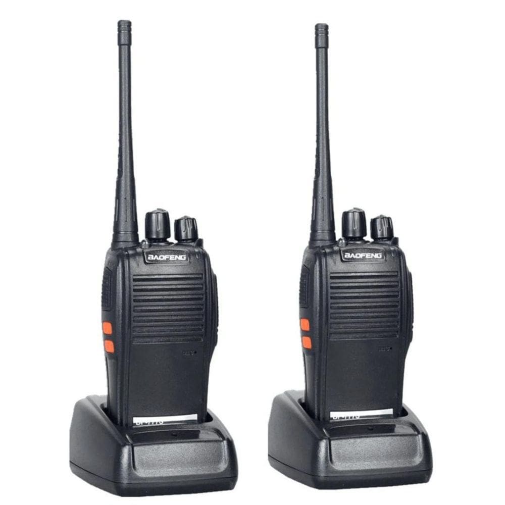 Kit 2 Rádios Comunicação Walk Talk Bf-777S Uhf Vhf 16 Canais