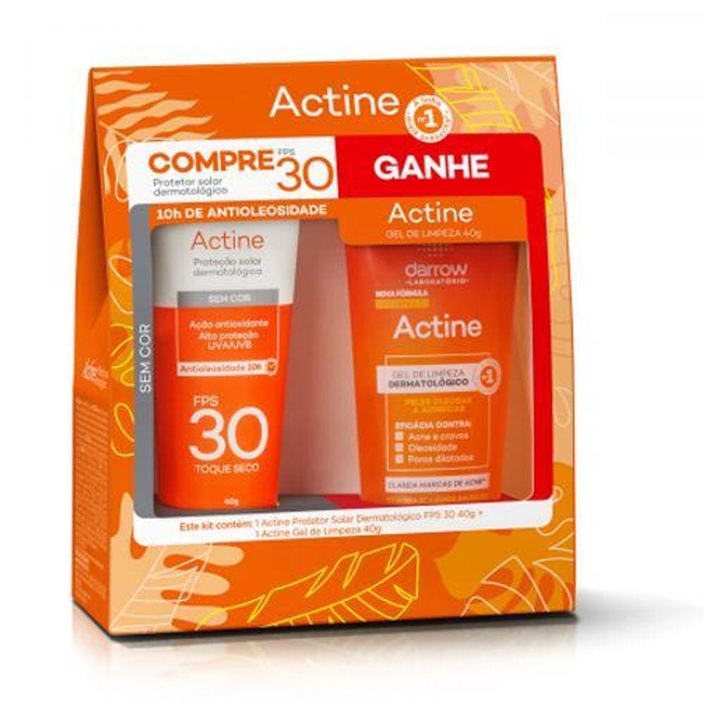 Kit Actine Protetor Solar Fps30 40G + Gel De Limpeza 40G