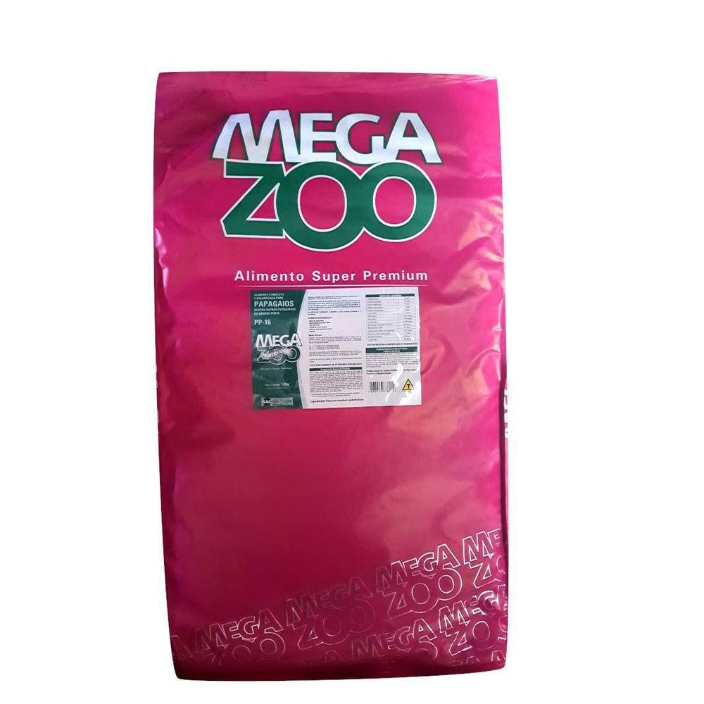 Ração Megazoo Extrusada Papagaio Premium Pp16 12Kg