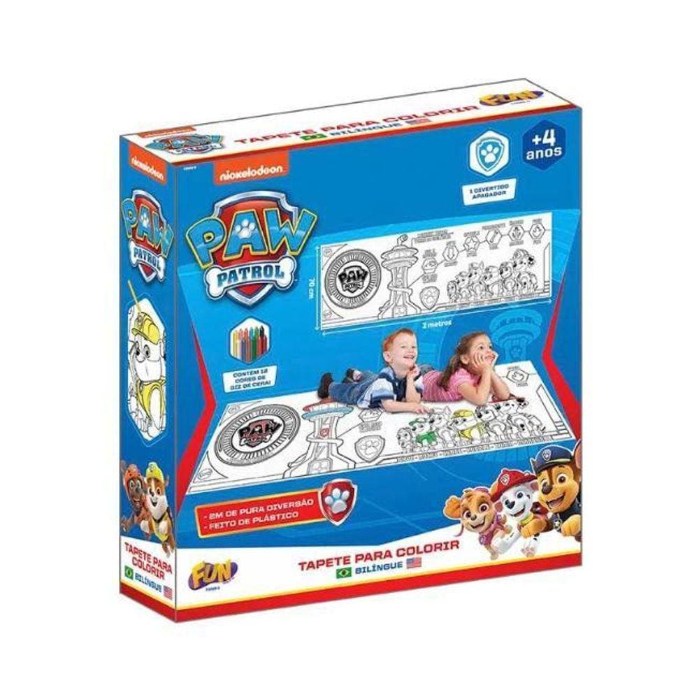 Tapete De Colorir Patrulha Canina Bilíngue Fun