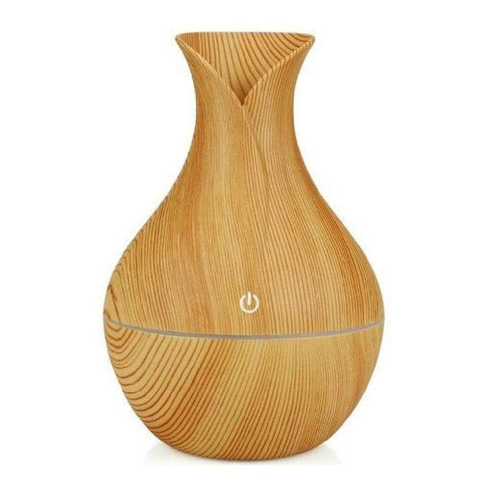 Umidificador Ultrassônico Usb Madeira Difusor Aroma Tulipa