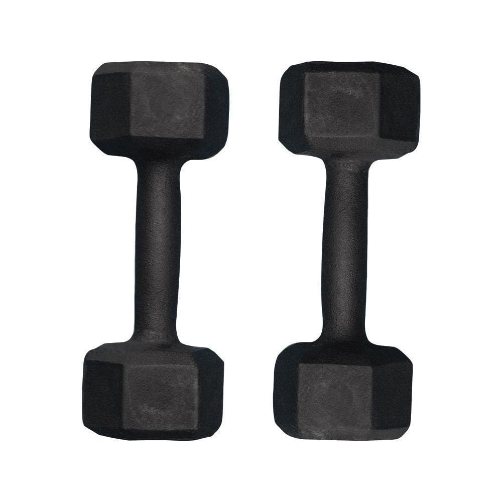 Par De Halter Sextavado Pintado 5Kg Academia Treino Fitness