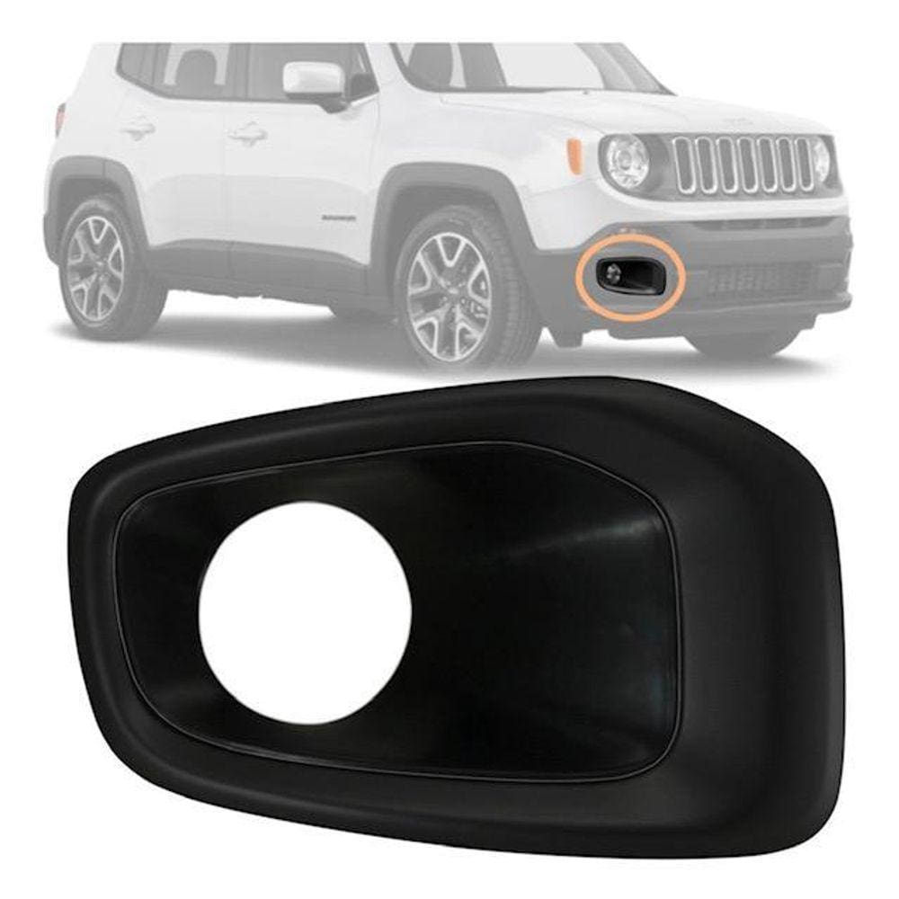 Moldura Farol Milha Renegade 2015/2018 Lado Direito Preto