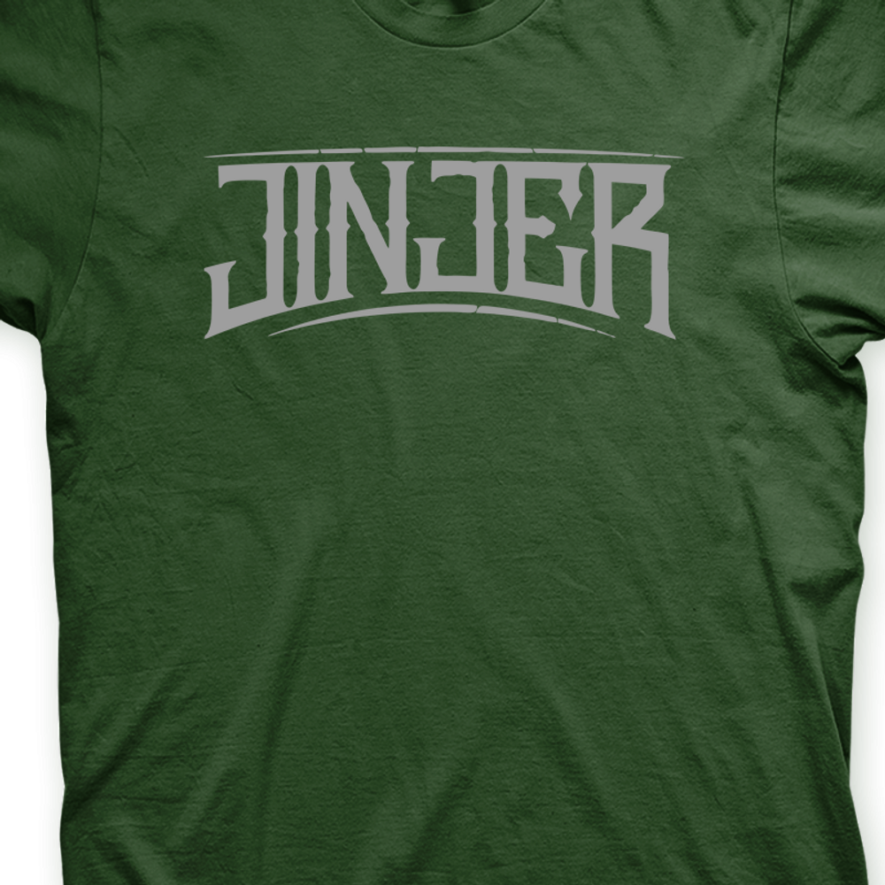 Camiseta Jinjer Musgo e Cinza em Silk 100% Algodão