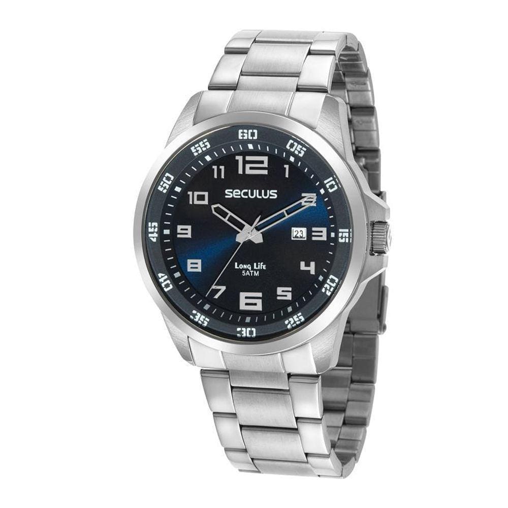 Relógio Seculus Masculino 44011G0Svna1 Casual Prateado