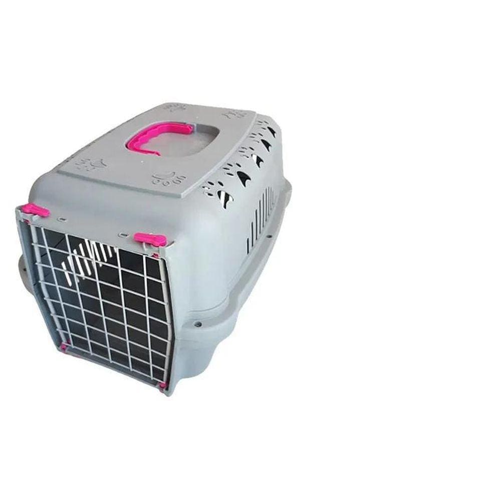 Caixa Transporte Falcon Neon Aço Para Cães E Gatos N.3 Pink