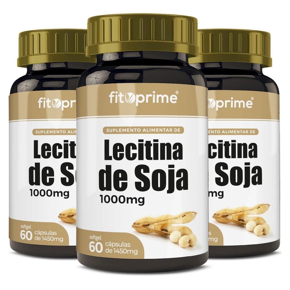Kit 3 Lecitina De Soja 1000Mg 60 Cápsulas Fitoprime