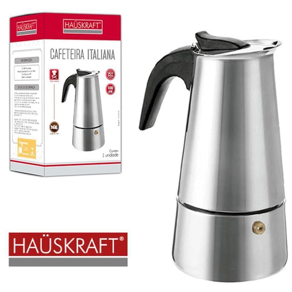 Cafeteira Italiana De Inox 100Ml Para 2 Xicaras