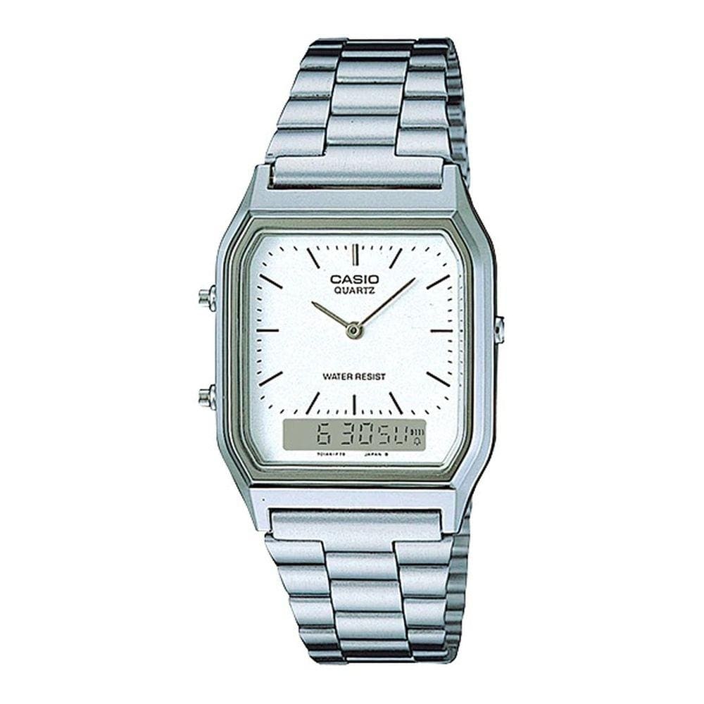 Relógio de Pulso Unissex Analógico Casio Vintage Prata Masculino Digital Feminino Dourado AQ-230