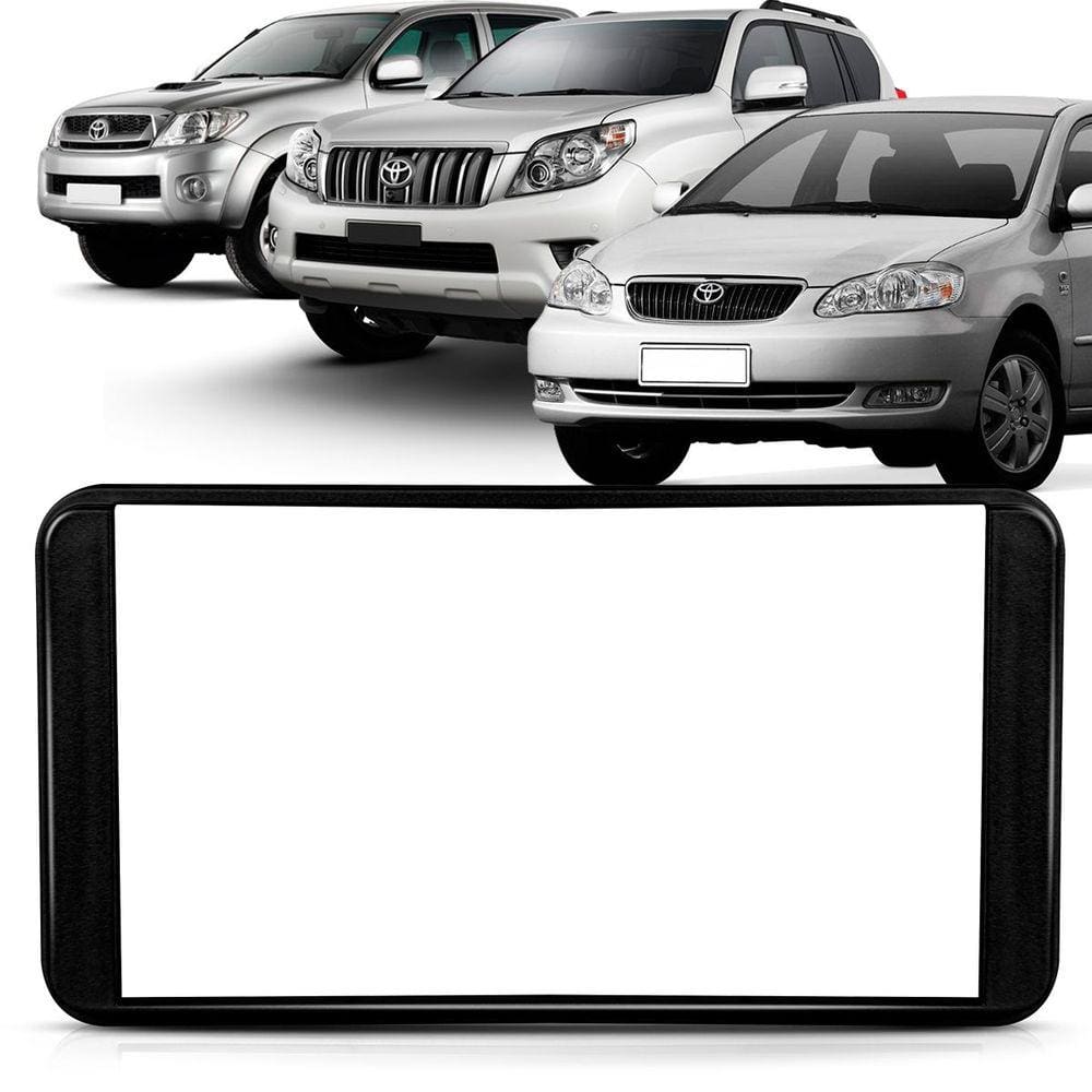 Moldura DVD 2 Din Corolla 03 A 07 Hilux 05 A 11 Prado 2003 A 2009 Black Piano