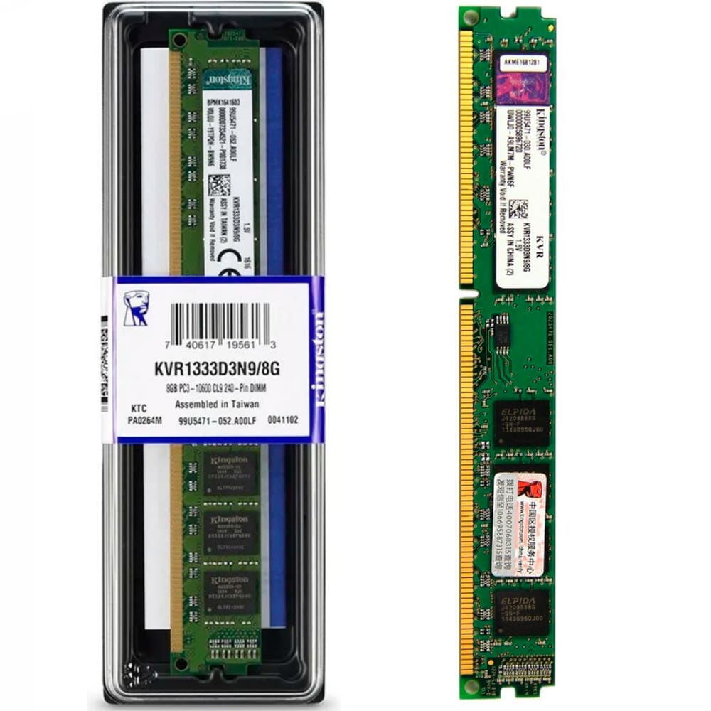 Memória Ram Desktop 8gb 1333Mhz Ddr3 KvR1333d3n9/8G Kingston