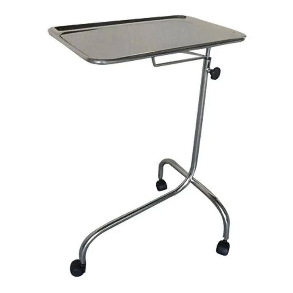 Mesa Mayo Auxiliar Hospitalar Aço Inox - Clínica - Rodízios