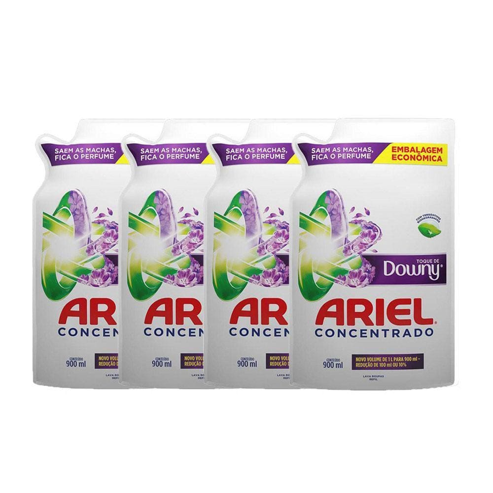 Kit 4 Refis Sabão Líquido Ariel Toque de Downy 900ml