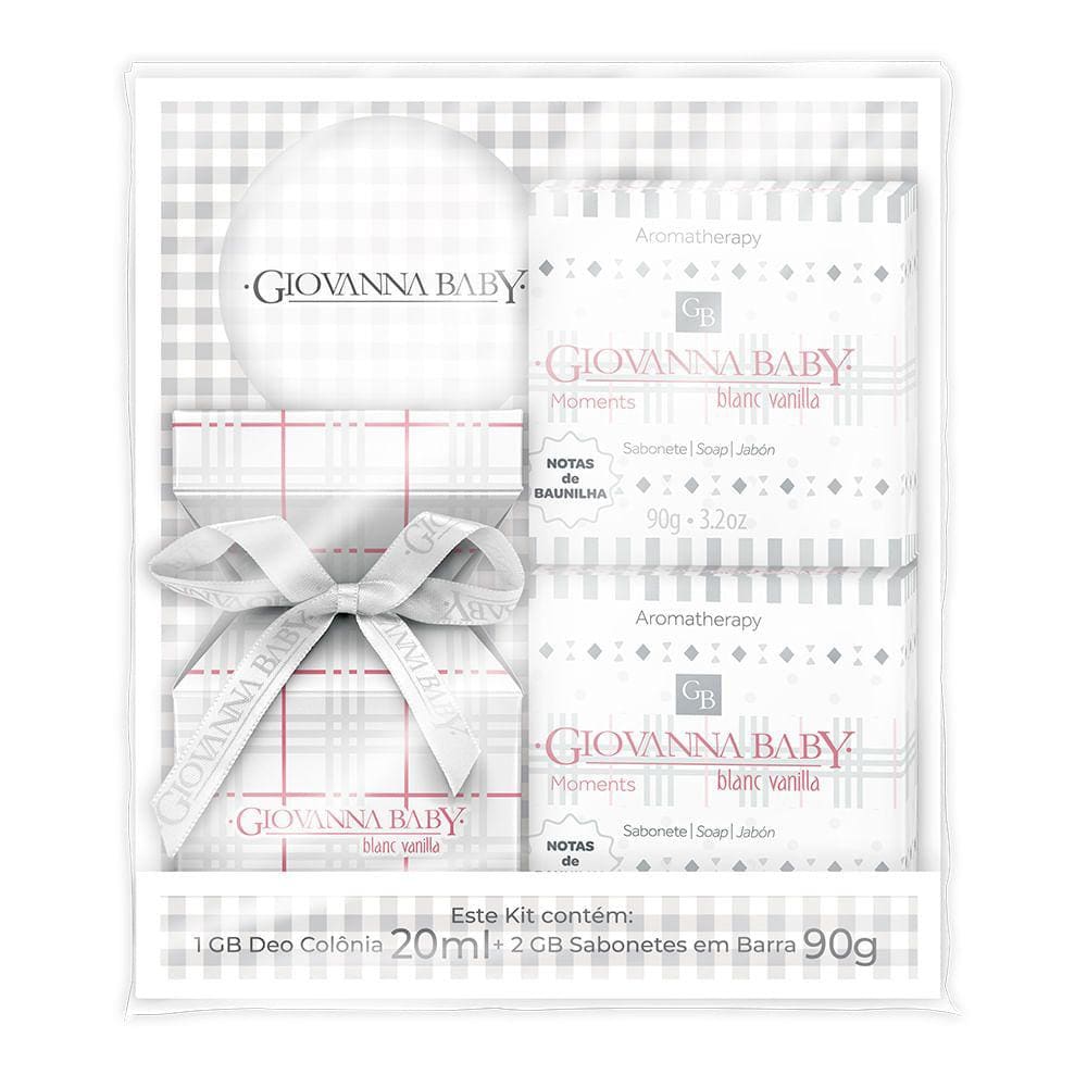 Kit Giovanna Baby Vanilla Deo Colônia 20ml + 2 Sabonetes em Barra 90g