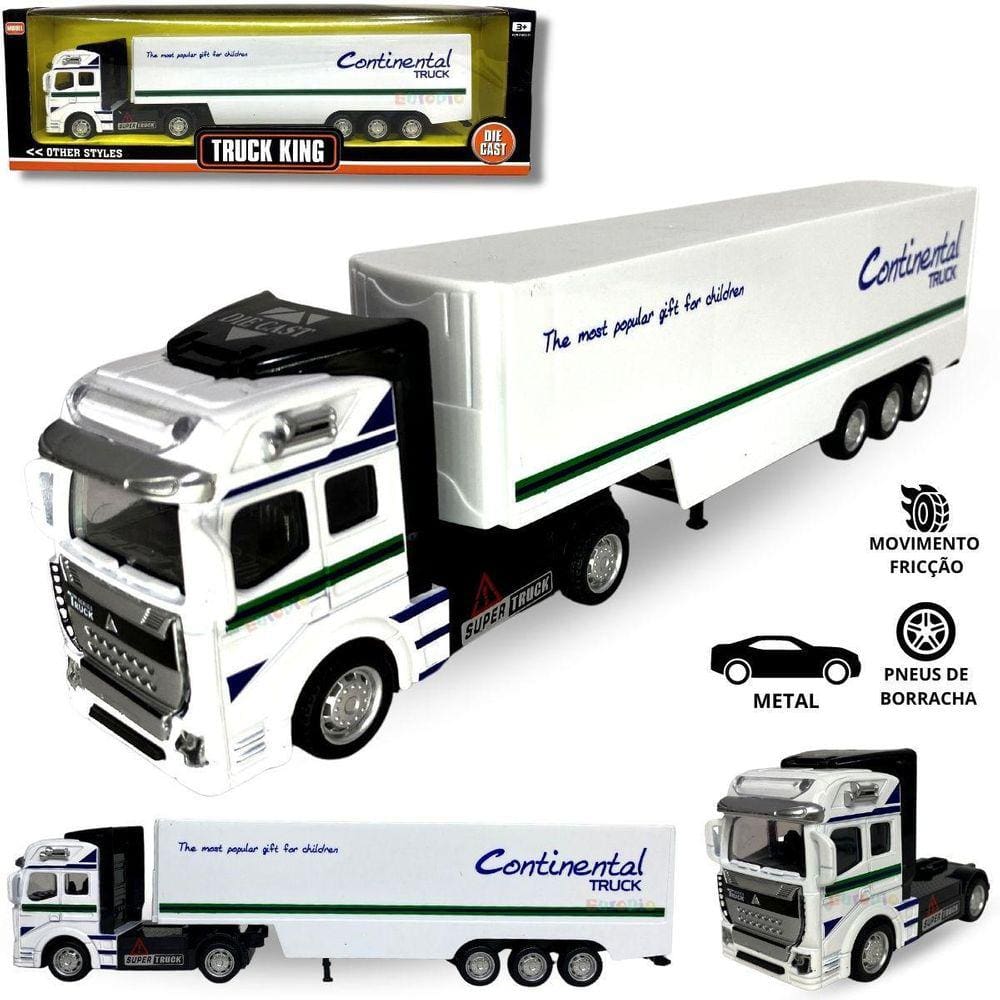 Caminhão Brinquedo Carreta Báu Iveco Hi Way Miniatura Usual - R$ 67