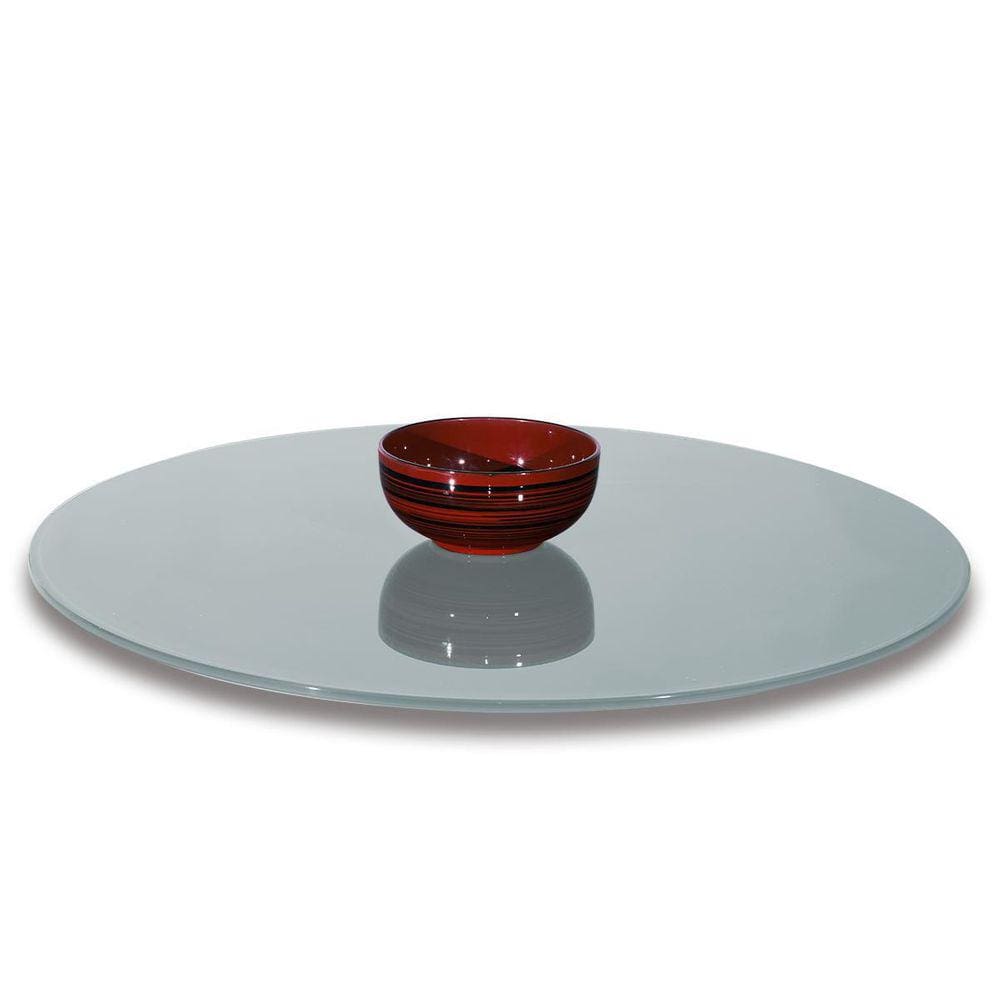 Prato Giratório Vidro Serigrafado 80Cm X 8Mm Off-White