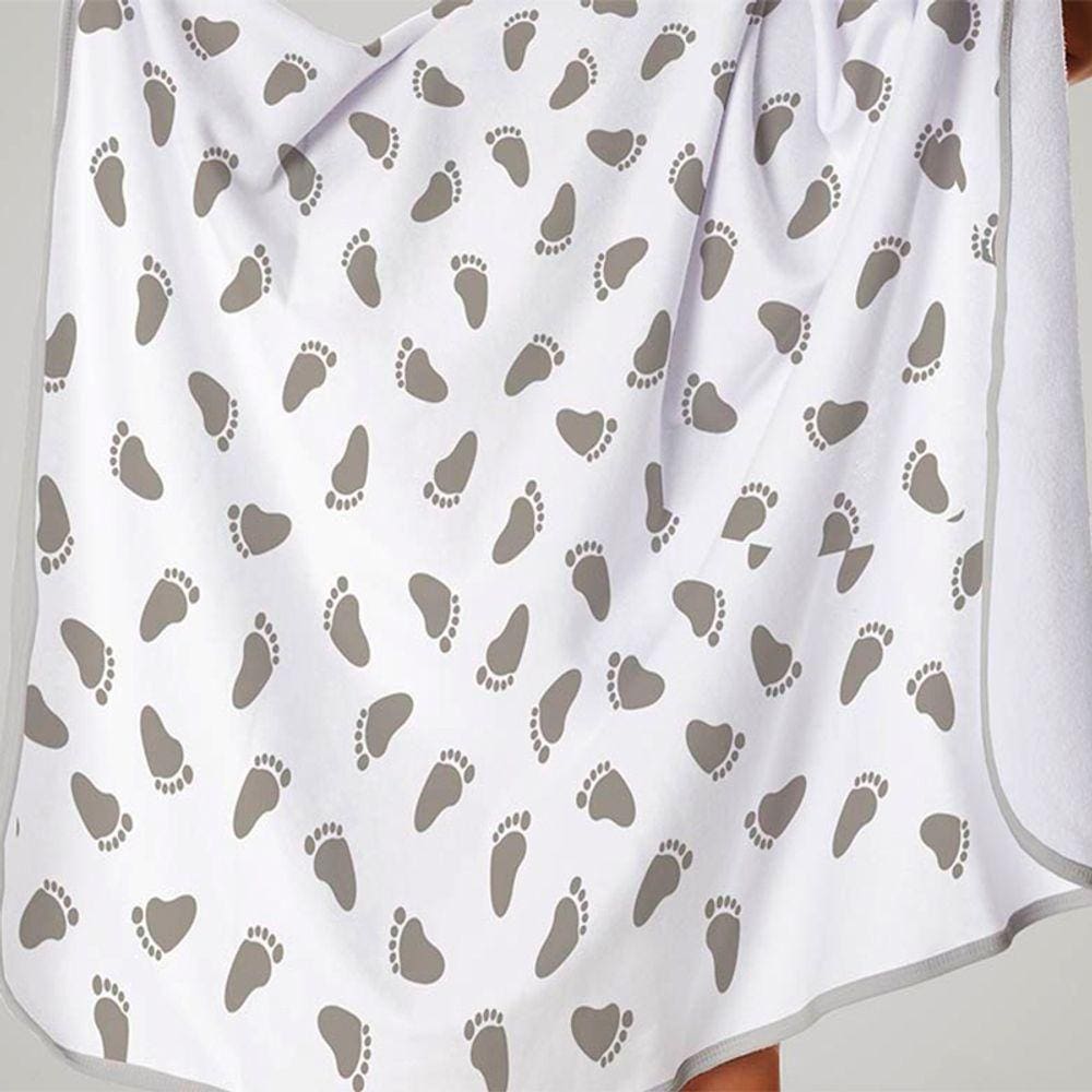 Toalha Baby C/ Capuz Tecebem Estampada Kinder Mia Branco