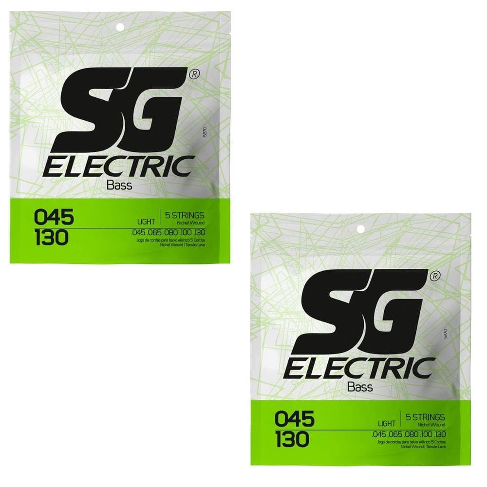 Kit 2 Encordoamento Baixo SG Tensão Leve 0.45-.130 Níquel