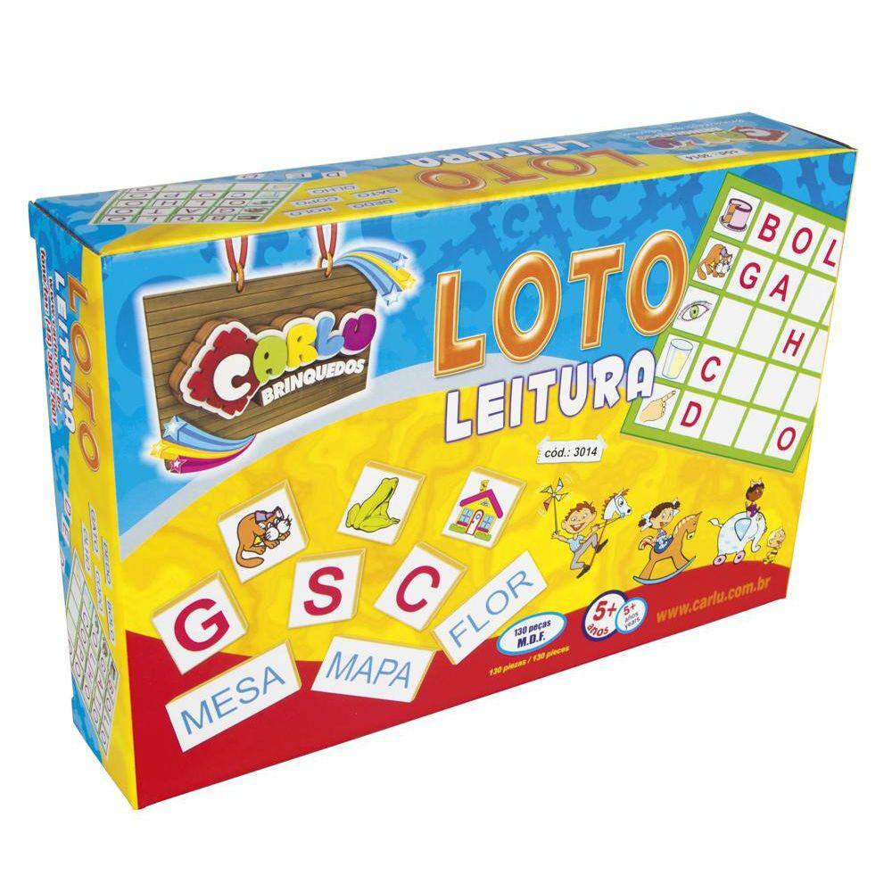 Jogo Educativo Loto Leitura em MDF 130 peças, Idade 3+