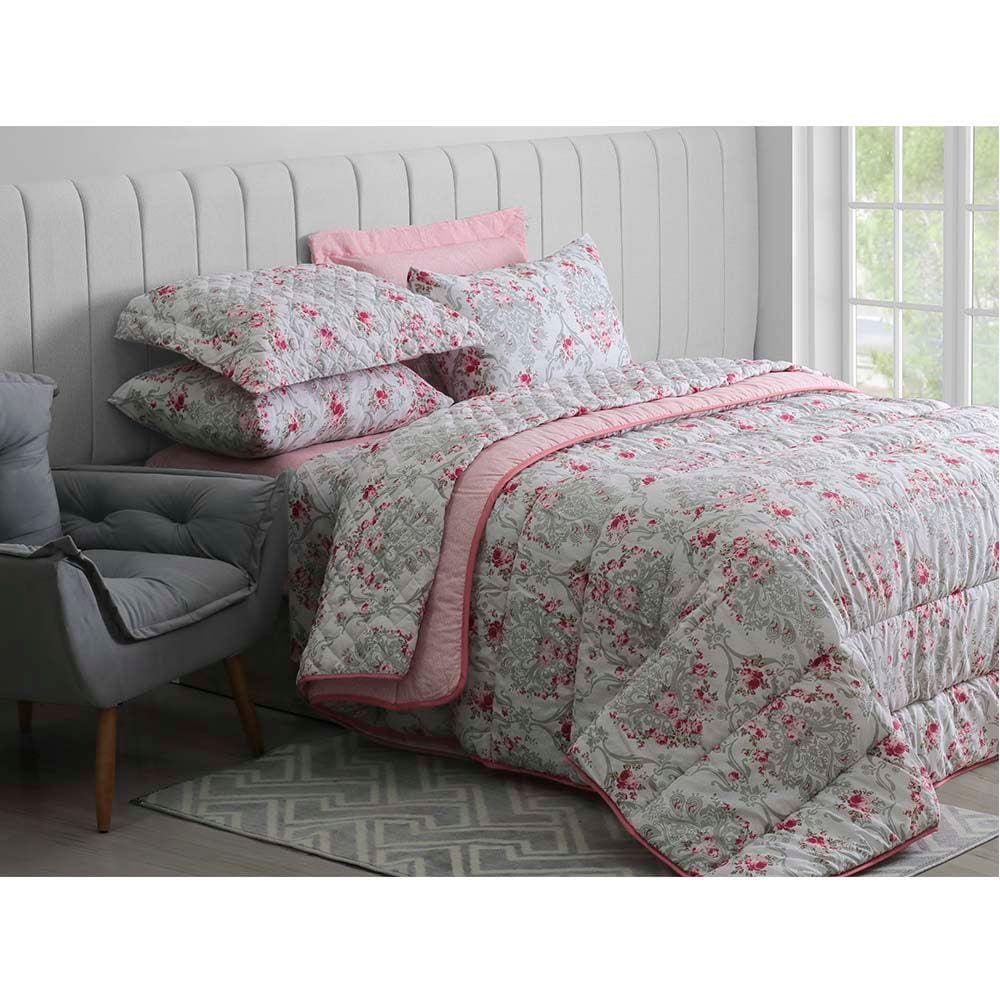 Jogo de Cama Duplo Queen 140 Fios Tamara Realce Premium