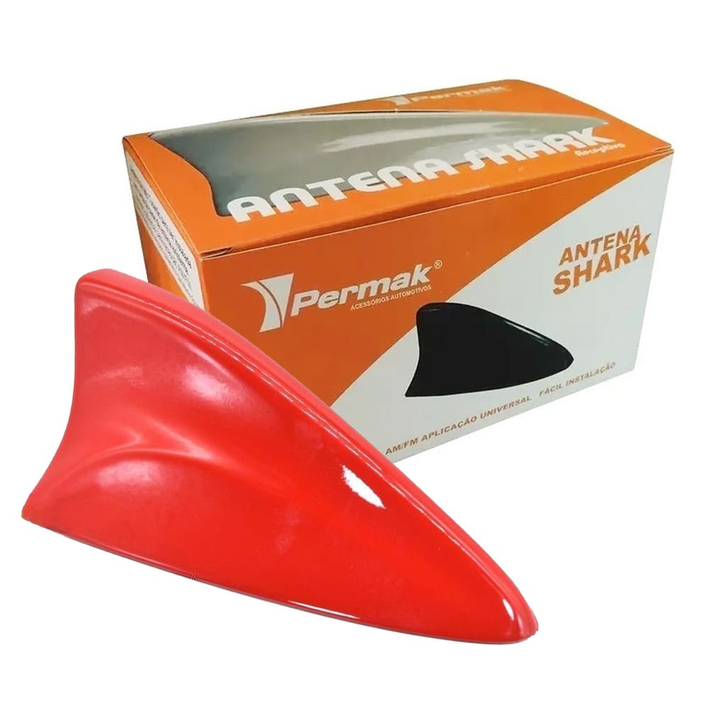 Antena Tubarão Shark Vermelha - Permak