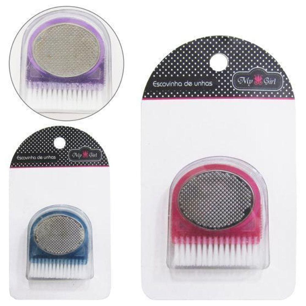 Escova Unha Pedicure 3 Em 1 Pedra Pome Ralador Color Cartela