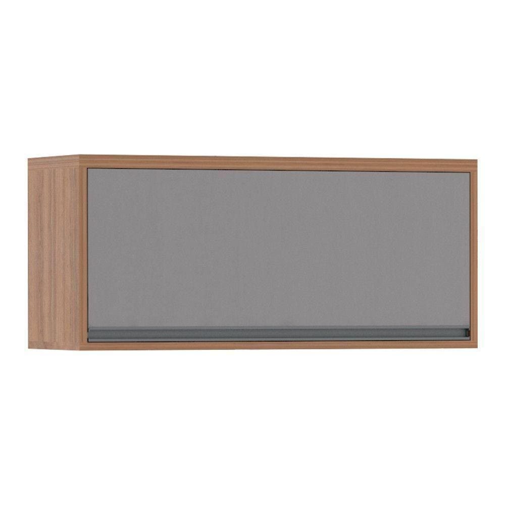 Armário Aéreo 80 Cm 1 Porta Isa Vanilla Com Cinza Puro